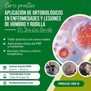 Curso de Aplicación de Ortobiológicos en Enfermedades y lesiones de hombro y rodilla