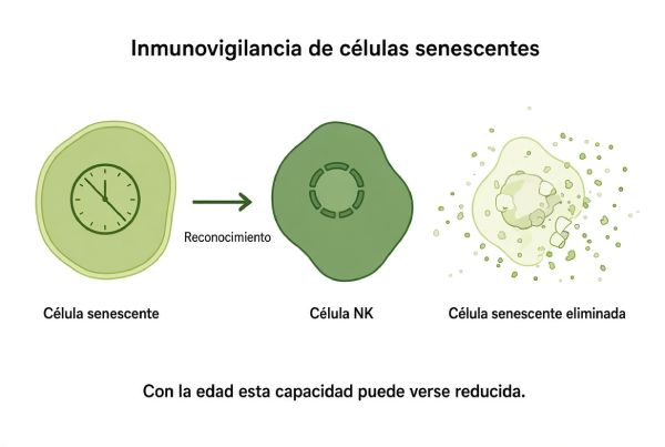 imagen ilustrando la inmunovigilancia de las células